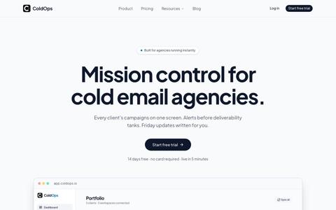 ColdOps — Mission control for cold email agencies — screenshot