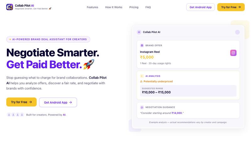 Collab Pilot AI — Negotiate Smarter. Get Paid Better. 🚀 — screenshot