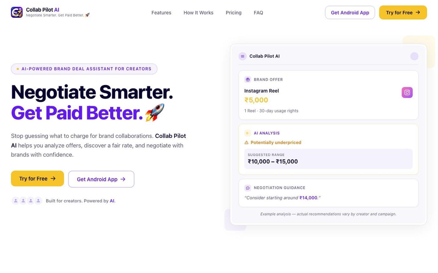 Collab Pilot AI — Negotiate Smarter. Get Paid Better. 🚀 — screenshot