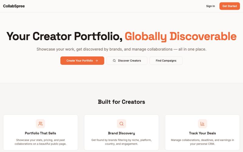 CollabSpree — Creator Collaboration Platform — screenshot
