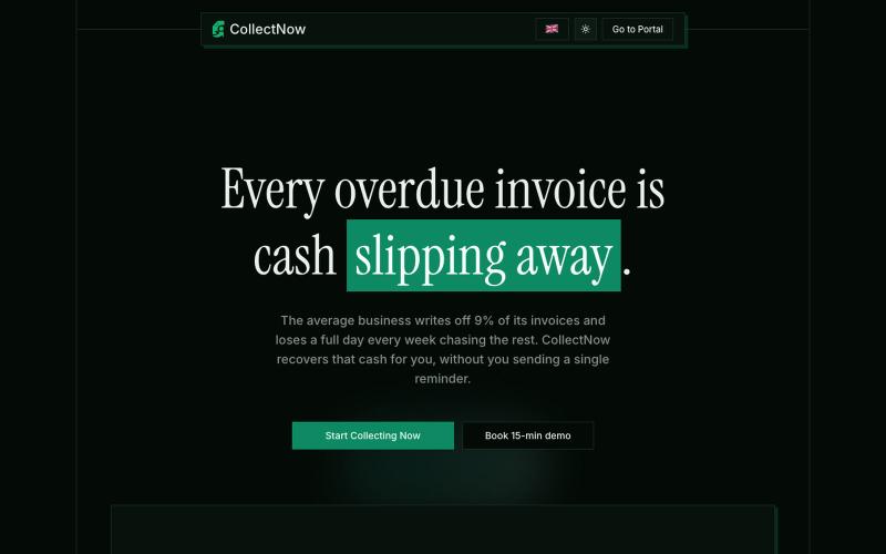 Stop Losing Money to Overdue Invoices | CollectNow | CollectNow — screenshot