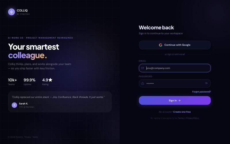 Colliq — AI Work OS — screenshot