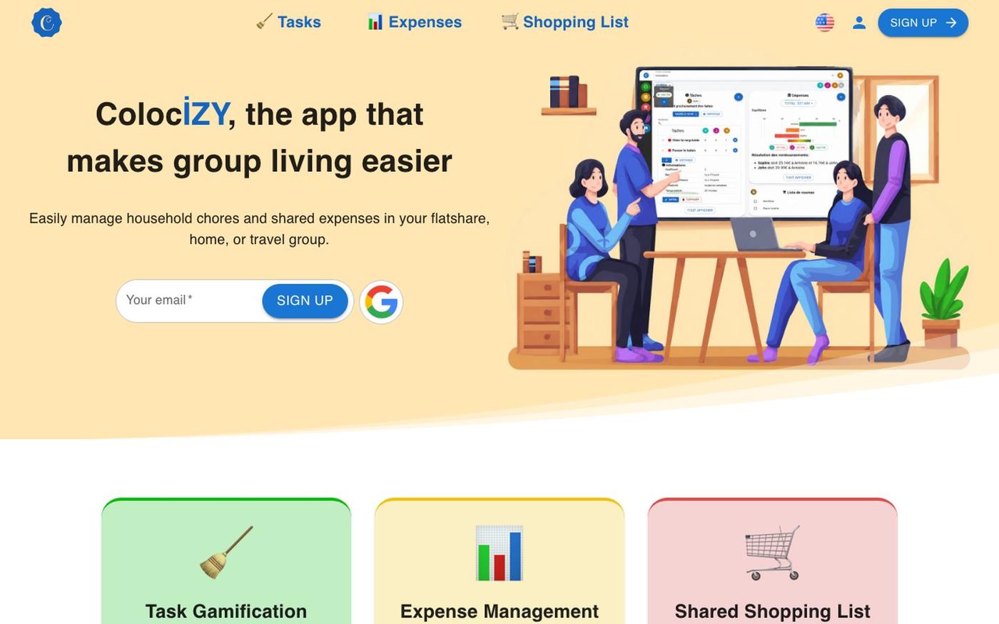 Colocizy, the app that makes group living easier — screenshot