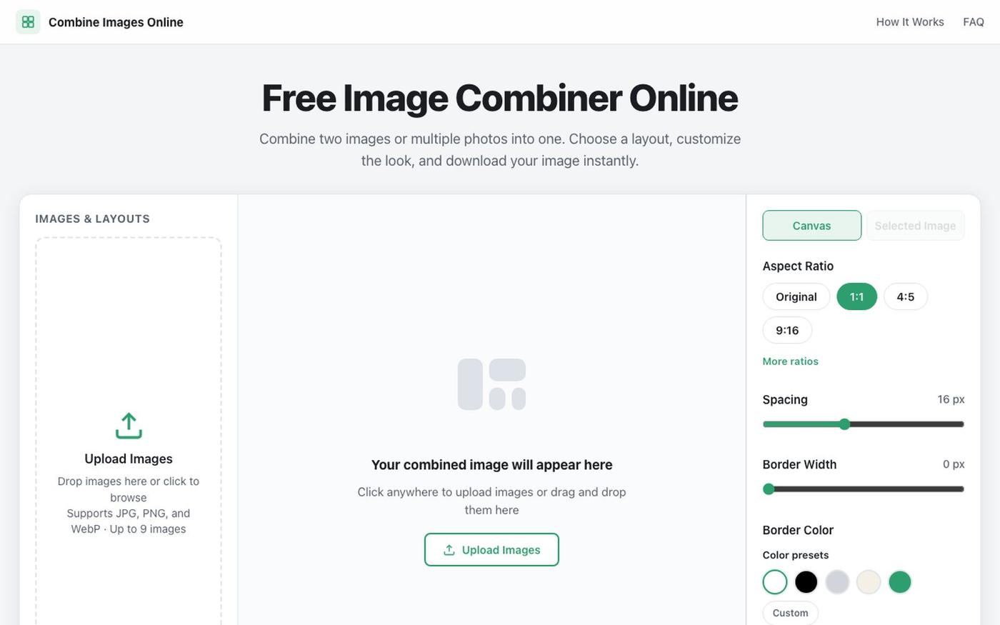 Free Image Combiner Online - Combine Images Easily — screenshot