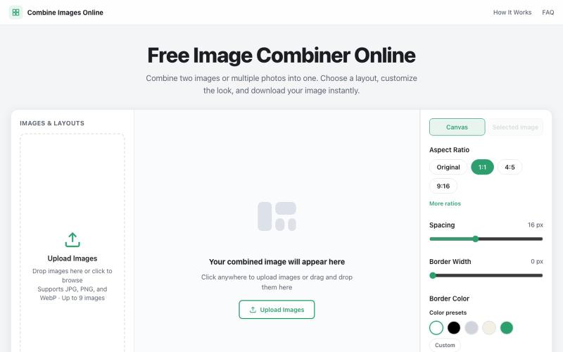Free Image Combiner Online - Combine Images Easily — screenshot
