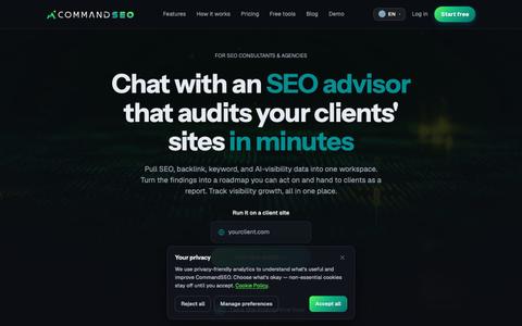 AI SEO tool that gets your site Search-Ready | CommandSEO — screenshot