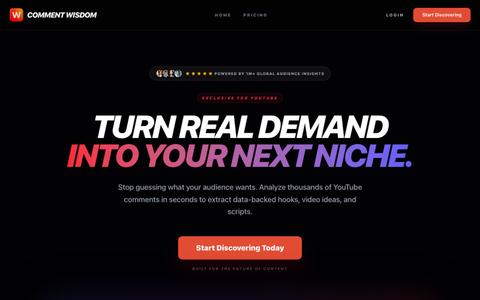Comment Wisdom | Unlock Viral Ideas from Audience Intelligence — screenshot