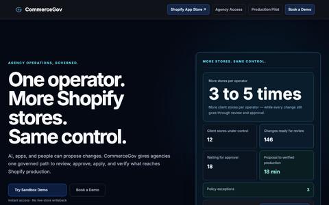 CommerceGov | Shopify Catalog Content Governance — screenshot