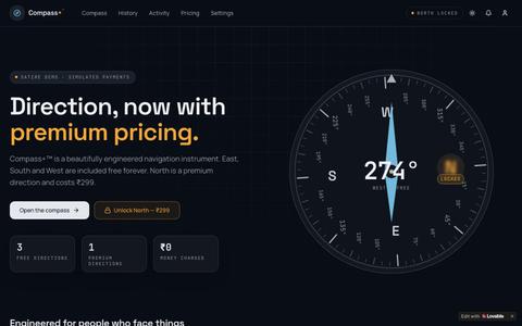 Compass+™ — Direction, now with premium pricing — screenshot