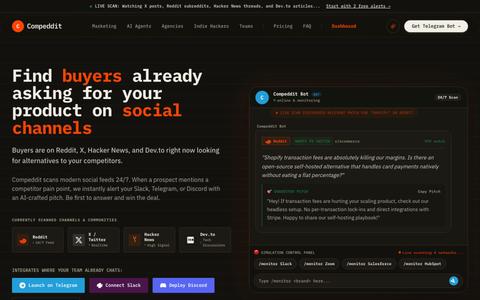 Compeddit — High-Signal Multichannel Social Listening — screenshot