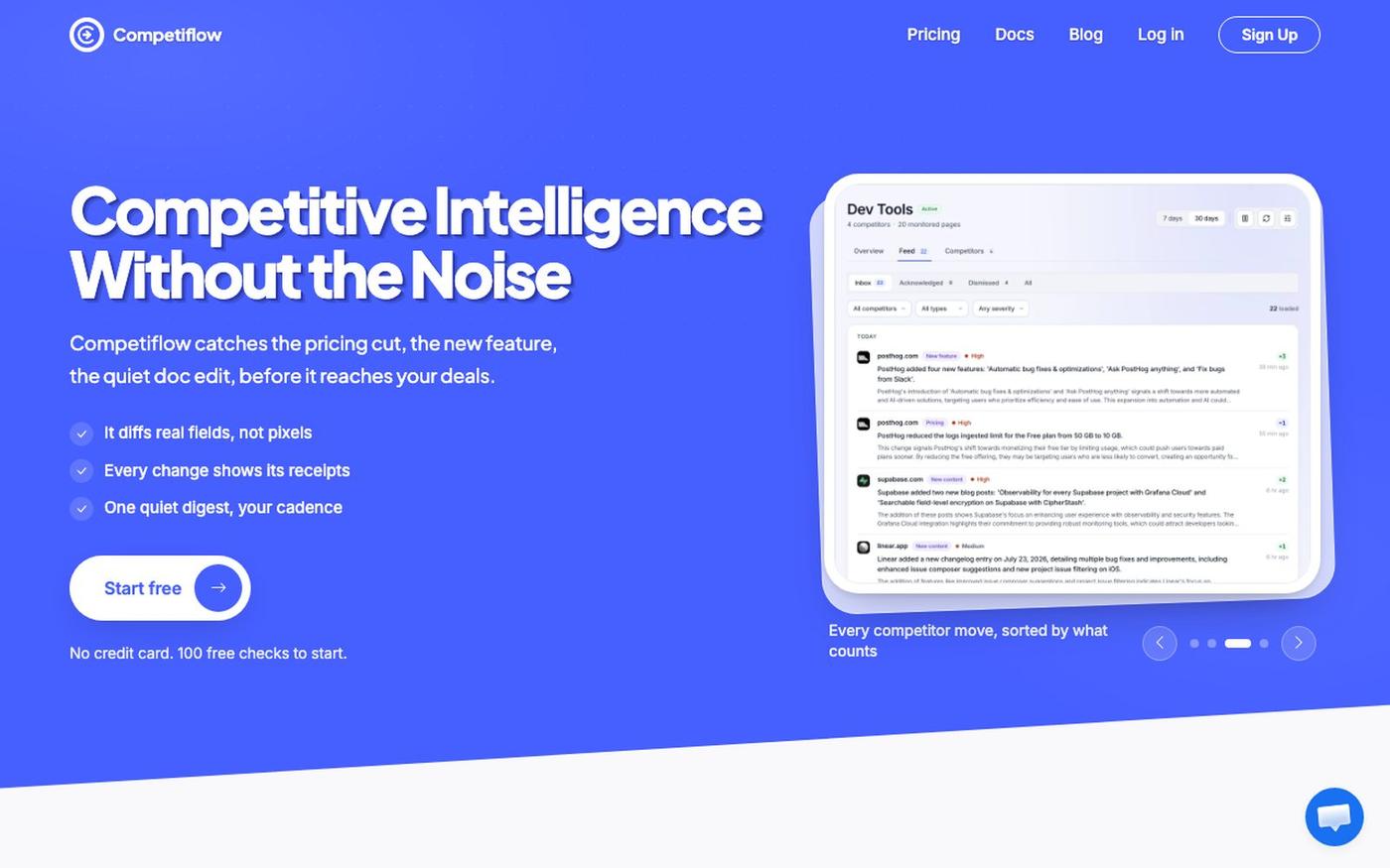Competitor Monitoring & Change Alerts | Competiflow — screenshot