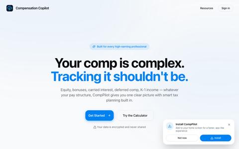Compensation Copilot - Total Compensation Tracker — screenshot