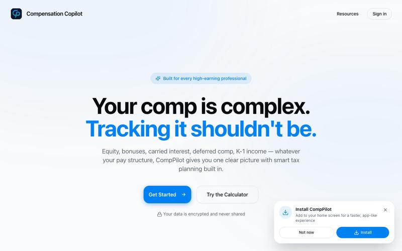 Compensation Copilot - Total Compensation Tracker — screenshot