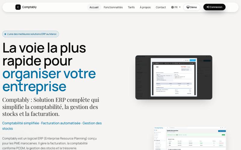 Comptably | Logiciel de facturation ERP Maroc — screenshot