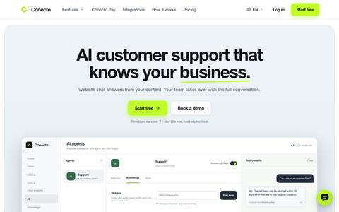 Conecto | AI Customer Support & Messaging Platform — screenshot