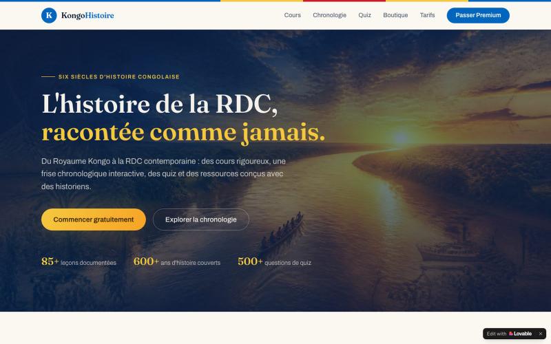 KongoHistoire — L'histoire de la RDC — screenshot