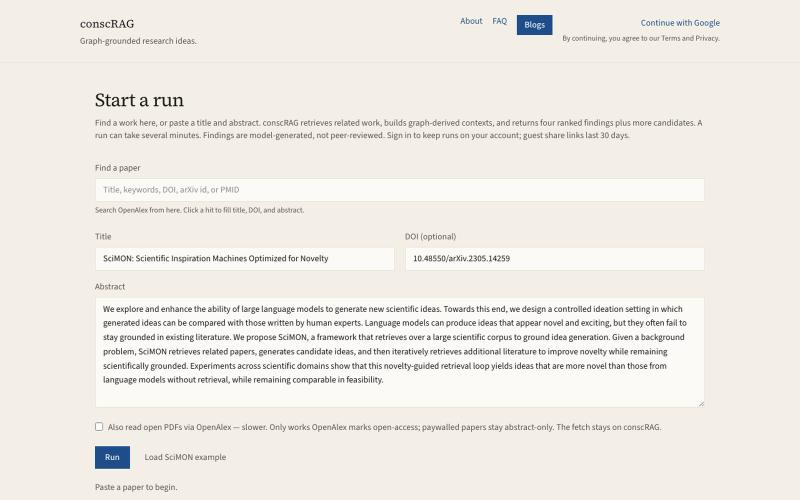 conscRAG — screenshot