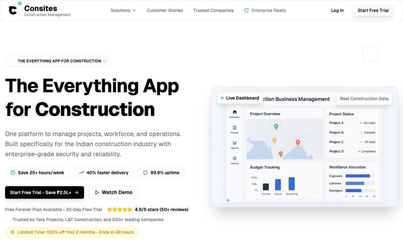 ConSites - Construction Management Platform — screenshot