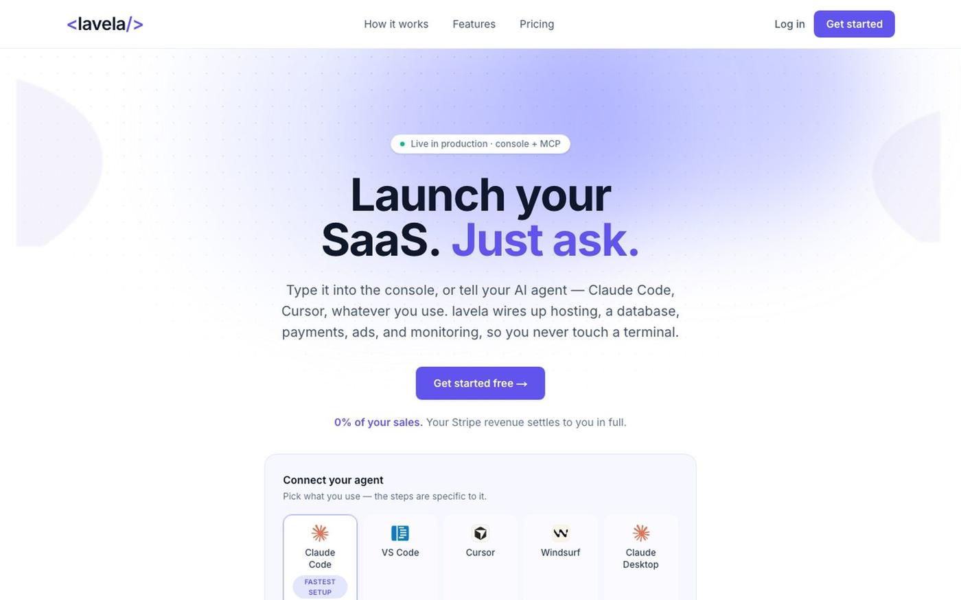 lavela — Launch your SaaS in 30 minutes — screenshot