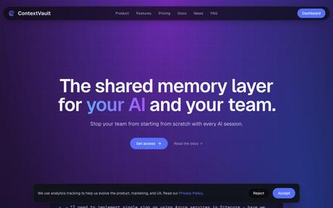 ContextVault: Shared memory for AI systems — screenshot