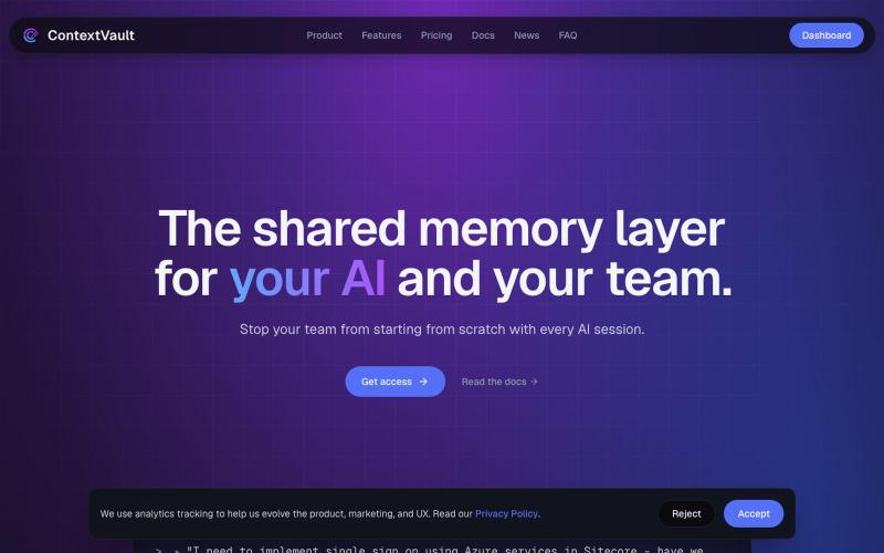 ContextVault: Shared memory for AI systems — screenshot