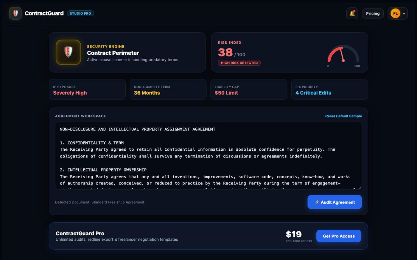 ContractGuard - AI Contract Risk Auditor — screenshot