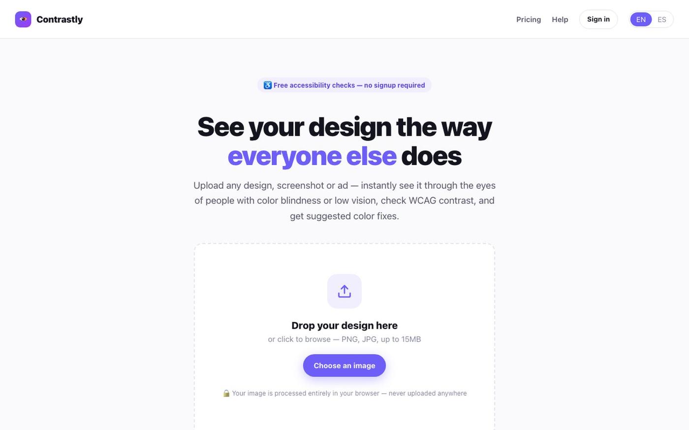Contrastly — See your design through everyone's eyes — screenshot