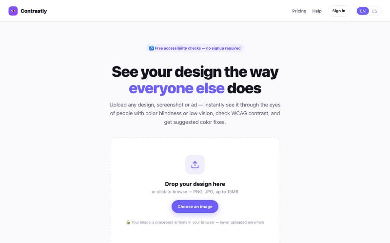 Contrastly — See your design through everyone's eyes — screenshot