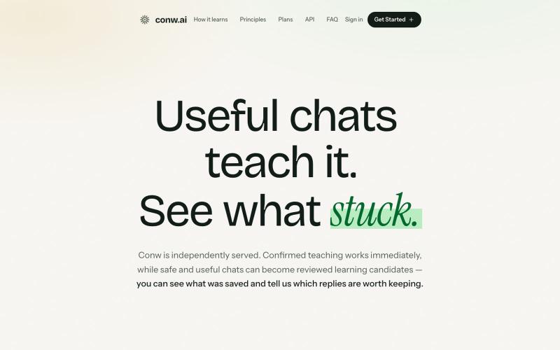 conw.ai — The AI that learns with its users. — screenshot