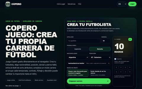 Copero Juego Online | Simulador de Carrera de Fútbol Gratis — screenshot