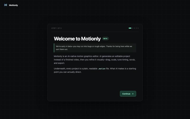 Motionly — screenshot