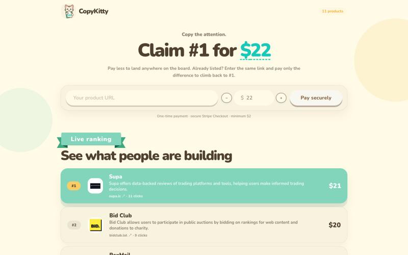 CopyKitty — Copy the attention. — screenshot