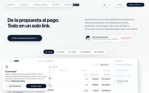 Cord — De la propuesta al pago. Todo en un solo link. — screenshot