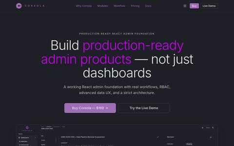 Coreola — production-ready React admin foundation — screenshot