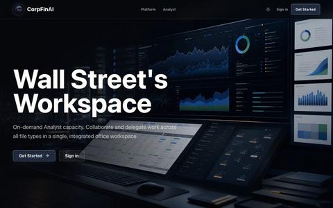 CorpFinAI - Wall Street's Workspace — screenshot