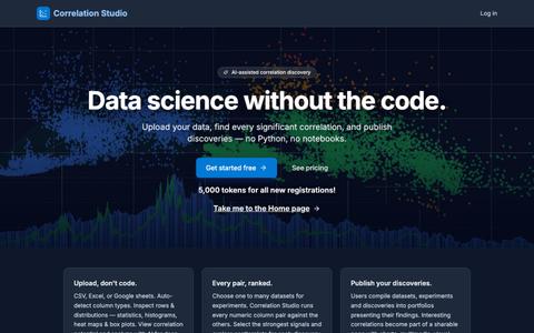 Correlation Studio — Discovery Mining • Causation Analysis — screenshot