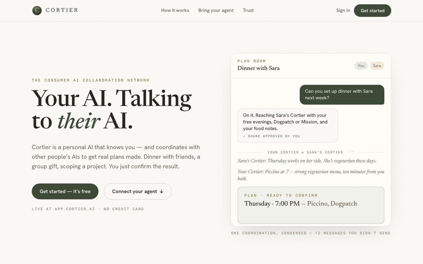 Cortier — Your AI. Talking to their AI. — screenshot