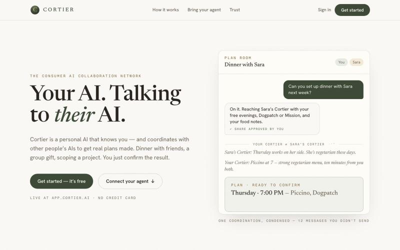 Cortier — Your AI. Talking to their AI. — screenshot