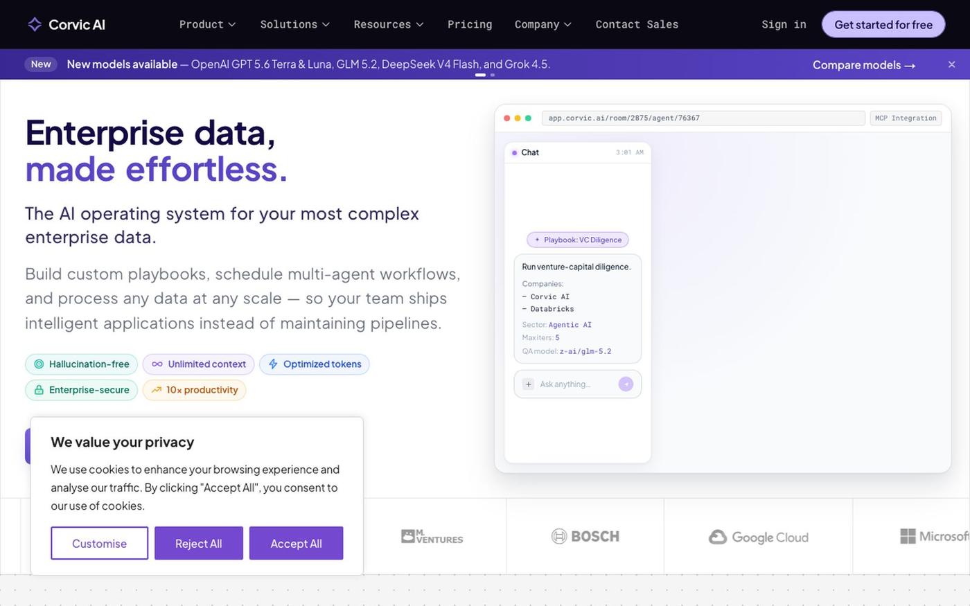 Corvic | The Intelligence Composition Platform — screenshot