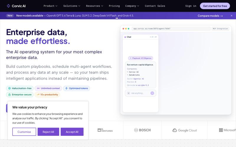 Corvic | The Intelligence Composition Platform — screenshot