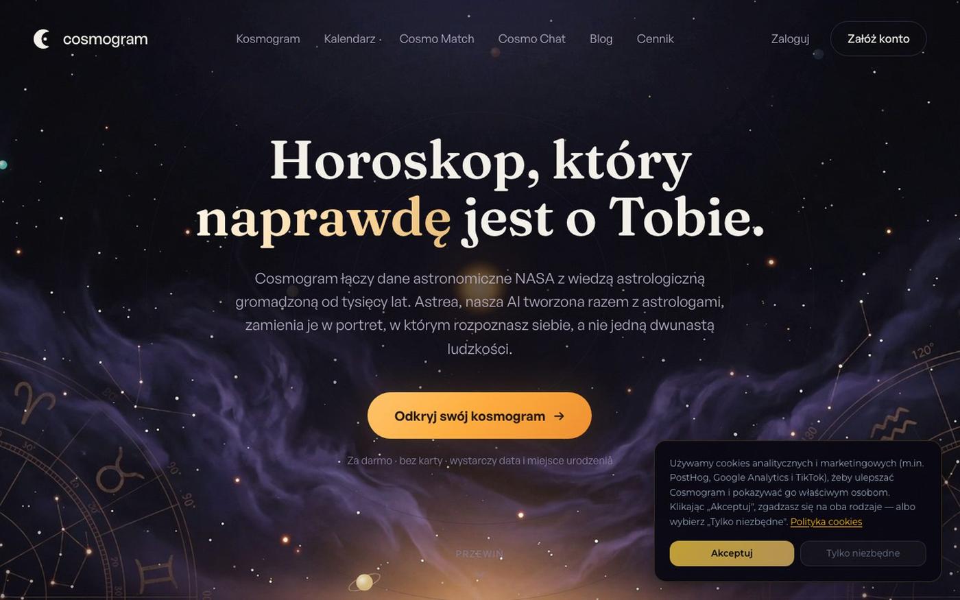 Cosmogram — Twój głęboki portret, odczytany z nieba — screenshot