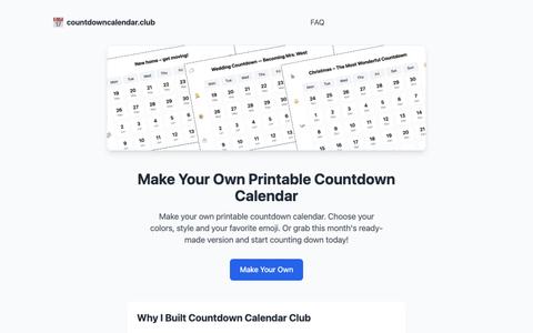 Countdown Calendar – Free Printable PDF — screenshot