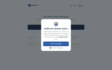 CountryDraft — Build Your Ultimate Nation — screenshot