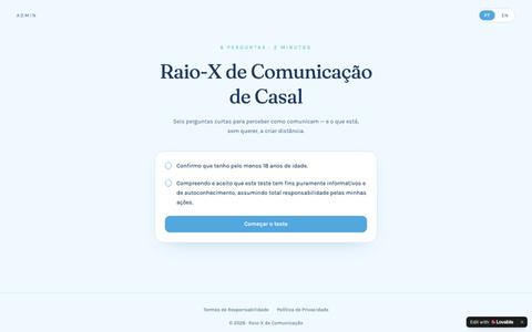 Raio-X de Comunicação de Casal | Teste de 6 perguntas — screenshot