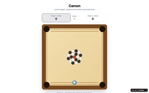 Carrom — 2-Player Board Game — screenshot