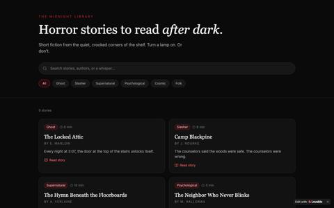 Midnight Library — Horror Stories to Read Tonight — screenshot