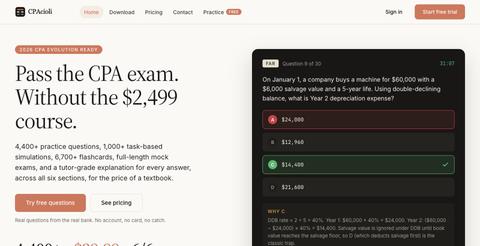 CPAcioli: CPA exam prep you can actually afford. — screenshot