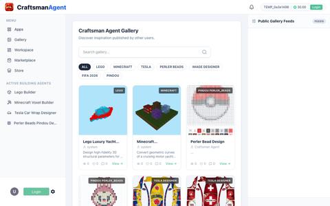 Craftsman Agent Gallery | LEGO Builds, Minecraft Blueprints, Perler Beads Pindou — screenshot