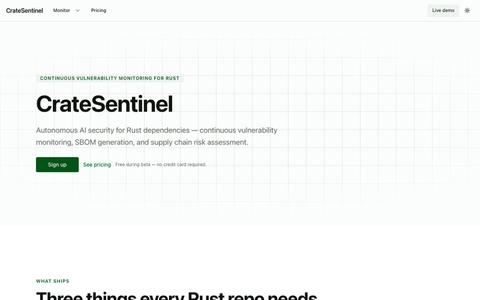 CrateSentinel — screenshot