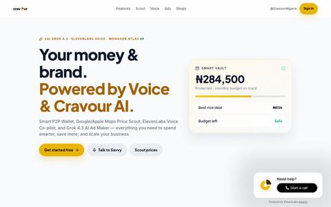 Cravour — AI Money Co-Pilot for Nigeria | Wallet, Price Scout & Voice — screenshot
